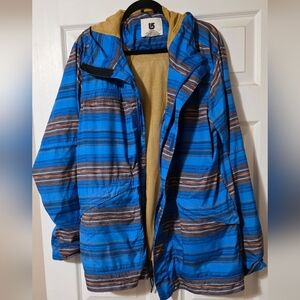 Burton Men's Blue and Brown Striped Jacket